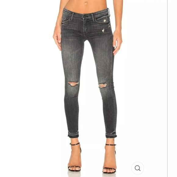 Mother Denim " The Undone Hem Looker Ankle" in Stealing Shadows Designer jeans - Picture 1 of 10